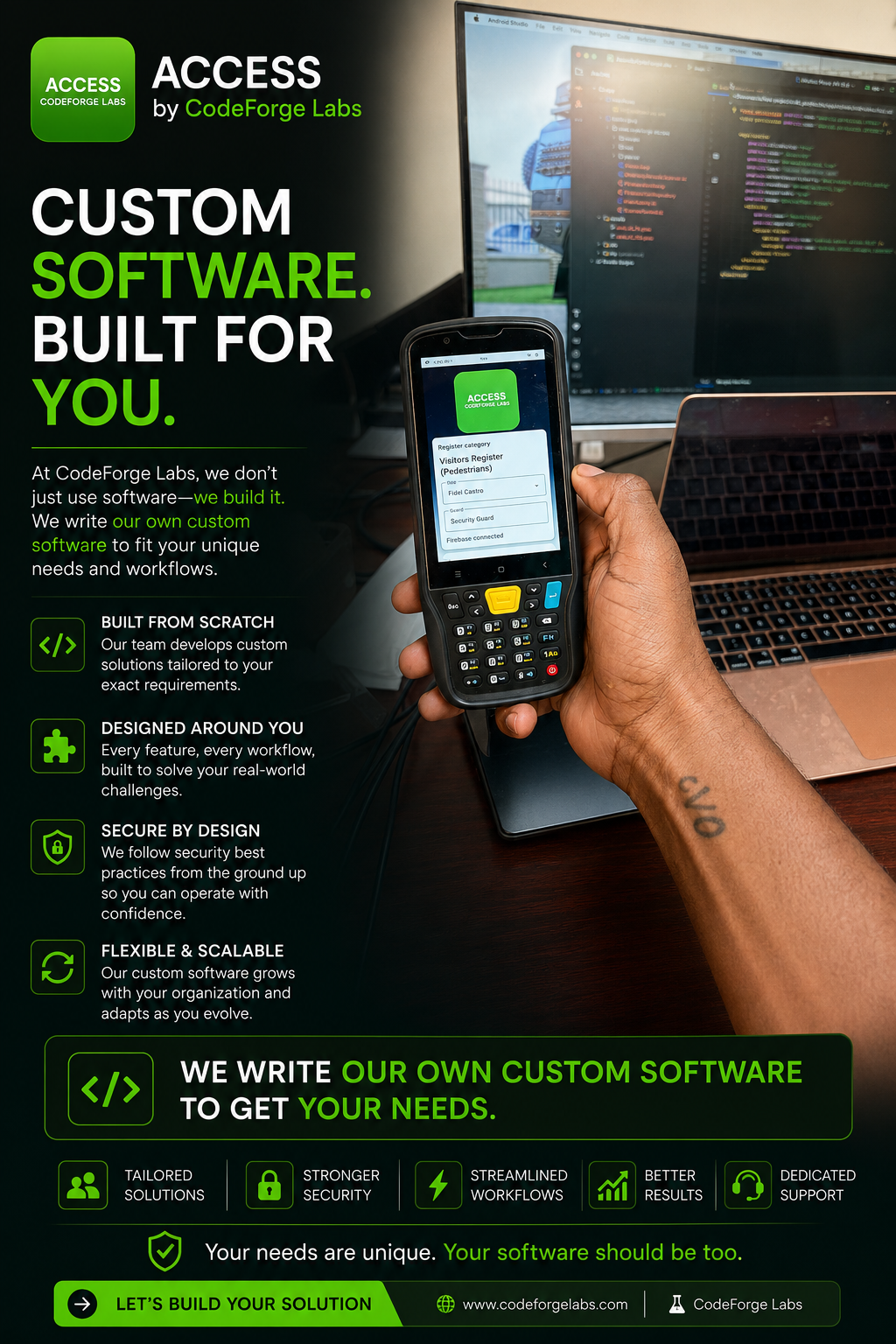 Custom software promotional graphic